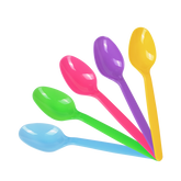 Wholesale Plastic Heavy Weight Tea Spoons - Rainbow - 1,000 ct