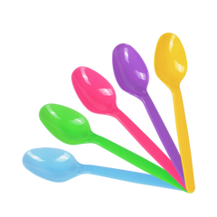 Wholesale Plastic Heavy Weight Tea Spoons - Rainbow - 1,000 ct