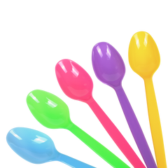Wholesale Plastic Heavy Weight Tea Spoons - Rainbow - 1,000 ct