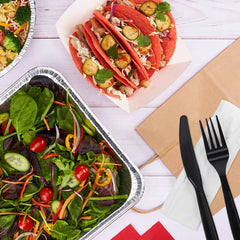 Wholesale Heavy-Weight Cutlery Kits Knife, Fork, 1-ply Napkin Black - 500 ct