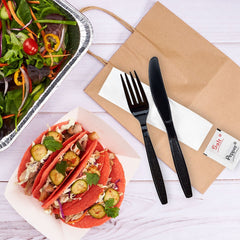 Wholesale PS Heavy-Weight Cutlery Kits Knife, Fork, 1-ply Napkin, Salt, Pepper - 250 ct