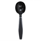 Wholesale PS Plastic Heavy Weight Soup Spoons Bulk Box Black - 1,000 ct