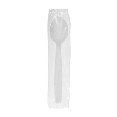 Wholesale PS Plastic Extra Heavy Weight Tea Spoons White - Wrapped - 1,000 ct