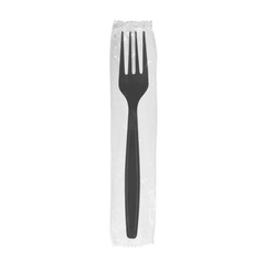 Wholesale PP Plastic Heavy Weight Forks Black - Wrapped - 1,000 ct
