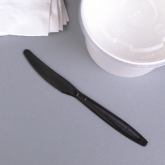 Wholesale PP Plastic Heavy Weight Knives Black - Wrapped - 1,000 ct