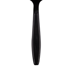 Wholesale PP Plastic Heavy Weight Soup Spoons Black - Wrapped - 1,000 ct