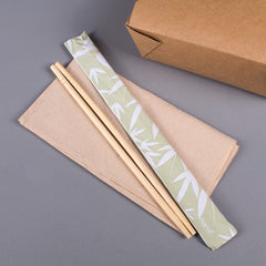 Wholesale 9" Paper Wrapped Bamboo Chopsticks Bamboo - 1,000 ct