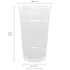 [600 ct] 24 oz Clear Cold Cups | RPET | 98 mm
