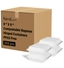 Karat Earth 9'' x 9'' PFAS Free Compostable Bagasse Hinged Containers, White - 200 pcs