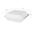 Karat Earth 9'' x 9'' PFAS Free Compostable Bagasse Hinged Containers, White - 200 pcs