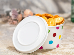 Karat Earth 127mm Compostable Fiber PapeKarat Earth 127mm Compostable Fiber Paper Flat lid for 20 oz Paper Food Container - 600 pcsr Flat lid for 20 oz Paper Food Container - 600 pcs