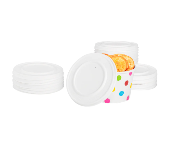 Karat Earth 127mm Compostable Fiber PapeKarat Earth 127mm Compostable Fiber Paper Flat lid for 20 oz Paper Food Container - 600 pcsr Flat lid for 20 oz Paper Food Container - 600 pcs