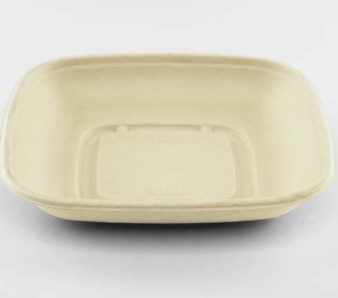 Karat Earth 24oz PFAS Free Bagasse Square Bowl, Natural - 300 pcs