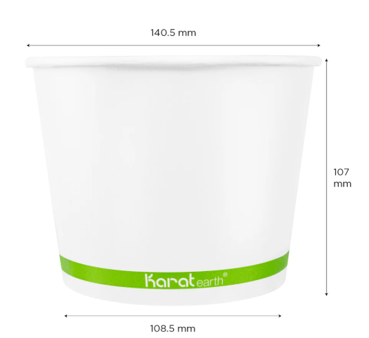Karat Earth 32 oz Eco-Friendly Paper Food Containers (142mm), Generic Print - 600 pcs