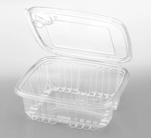 [150 sets] 64 oz PET Tamper Resistant Hinged Deli Containers w/Flat Lid