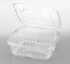 [150 sets] 64 oz PET Tamper Resistant Hinged Deli Containers w/Flat Lid