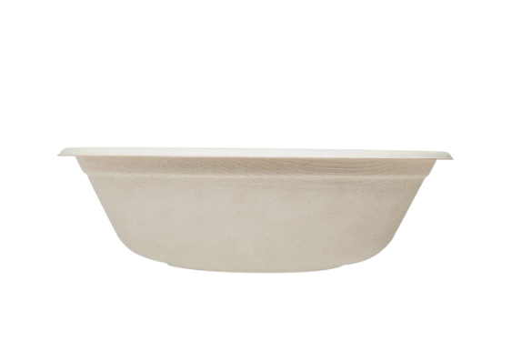 32oz PFAS Free Bagasse Round Bowl, Natural - 500 pcs