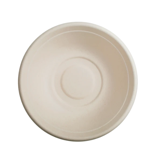32oz PFAS Free Bagasse Round Bowl, Natural - 500 pcs