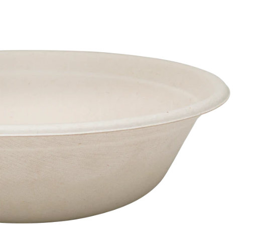 32oz PFAS Free Bagasse Round Bowl, Natural - 500 pcs