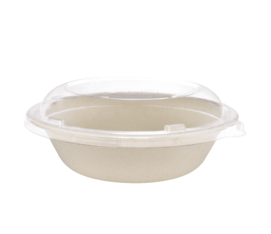 32oz PFAS Free Bagasse Round Bowl, Natural - 500 pcs