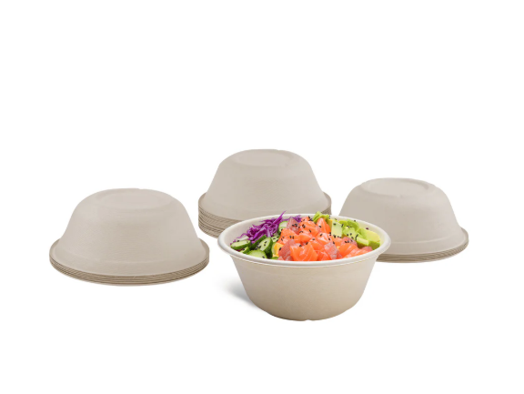 Karat Earth 40oz PFAS Free Bagasse Round Bowl, Natural - 500 pcs