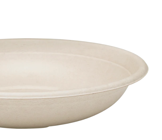 Karat Earth 24oz PFAS Free Bagasse Round Bowl, Natural - 500 pcs
