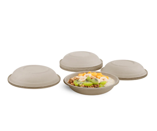 Karat Earth 24oz PFAS Free Bagasse Round Bowl, Natural - 500 pcs