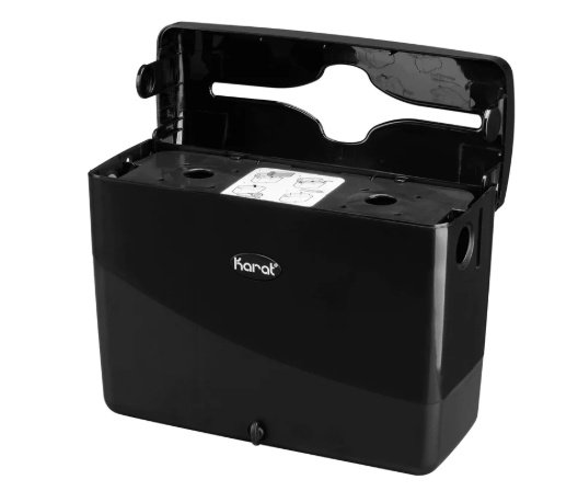 Tall Fold Napkin Dispenser, Tabletop/Suction, Black - 1 unit