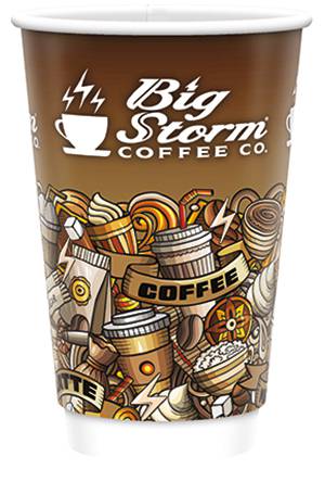 16oz Custom Design Double Wall Paper Cup