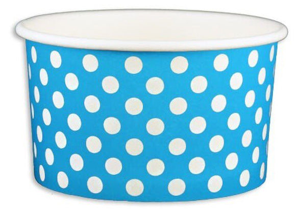 5 oz Blue Polka Dot Ice Cream Paper Cups - 1000ct