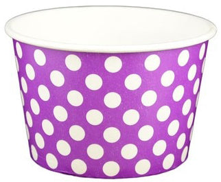 6 oz Purple Polka Dot Ice Cream Paper Cups - 1000ct