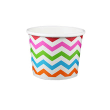 Load image into Gallery viewer, 16 oz ZigZag White Multicolor Ice Cream Paper Cups - 1000ct
