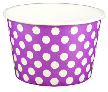 8 oz Purple Polka Dot Ice Cream Paper Cups - 1000ct