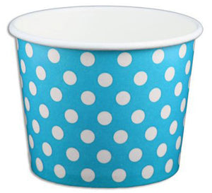 12 oz Blue Polka Dot Ice Cream Paper Cups - 1000ct