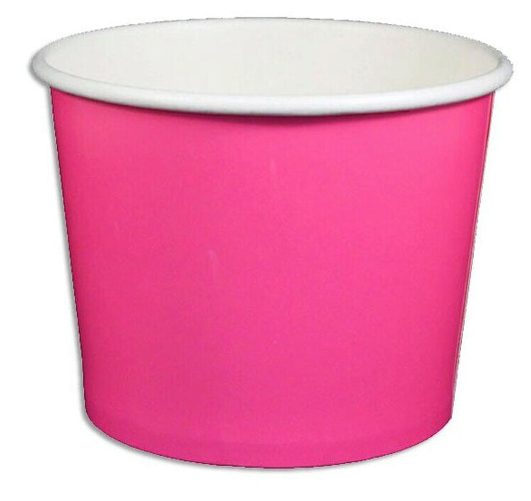 12 oz Solid Pink Ice Cream Paper Cups - 1000ct