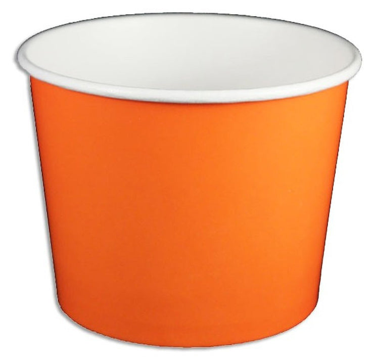 12 oz Solid Orange Ice Cream Paper Cups - 1000ct