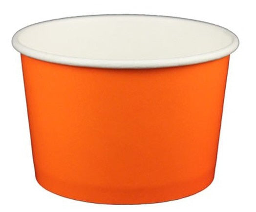 4 oz Solid Orange Ice Cream Paper Cups - 1000ct