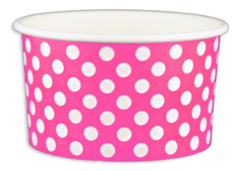 5 oz Pink Polka Dot Ice Cream Paper Cups - 1000ct