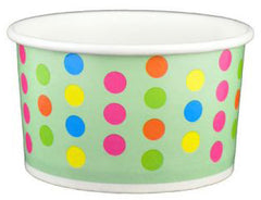 5 oz Aqua Multicolor Polka Dot Ice Cream Paper Cups - 1000ct