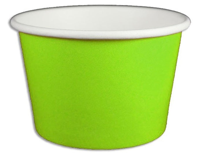 8 oz Solid Green Ice Cream Paper Cups - 1000ct
