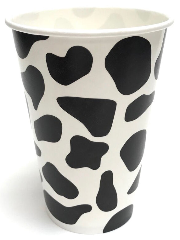 16 oz Cow Print Milkshake Drink Cups - 1000ct