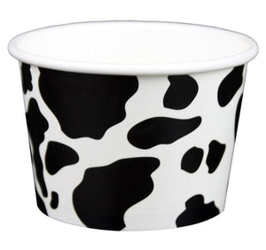 10 oz Cow Print Ice Cream Paper Cups - 1000ct