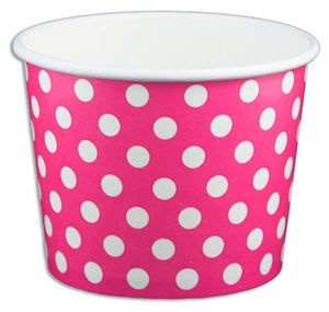 12 oz Pink Polka Dot Ice Cream Paper Cups - 1000ct