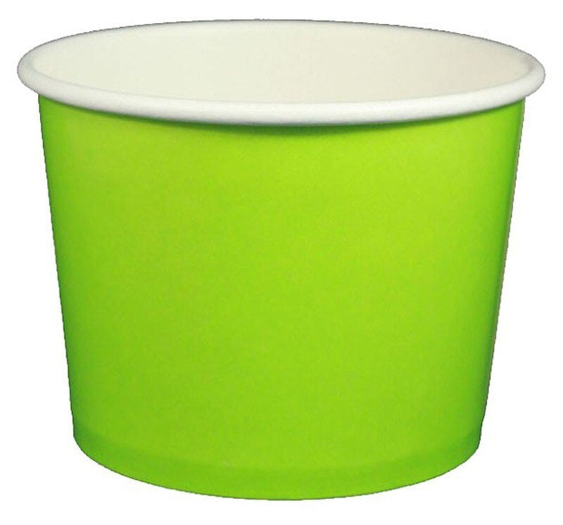 16 oz Solid Green Ice Cream Paper Cups - 1000ct