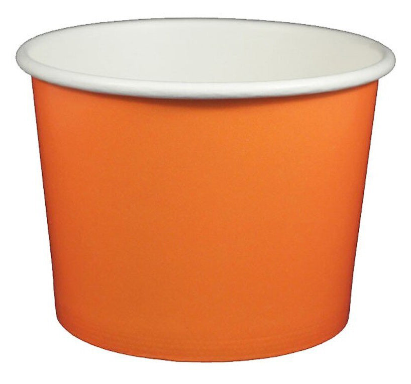 16 oz Solid Orange Ice Cream Paper Cups - 1000ct