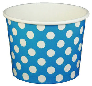 16 oz Blue Polka Dot Ice Cream Paper Cups - 1000ct