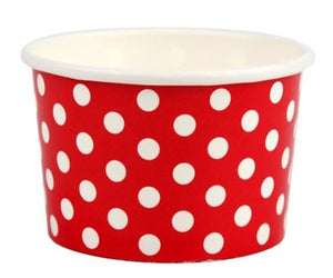 4 oz Red Polka Dot Ice Cream Paper Cups - 1000ct