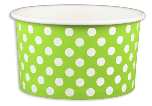5 oz Green Polka Dot Ice Cream Paper Cups - 1000ct