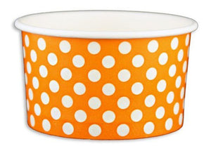 5 oz Orange Polka Dot Ice Cream Paper Cups - 1000ct