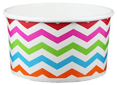 6 oz ZigZag White Multicolor Ice Cream Paper Cups - 1000ct